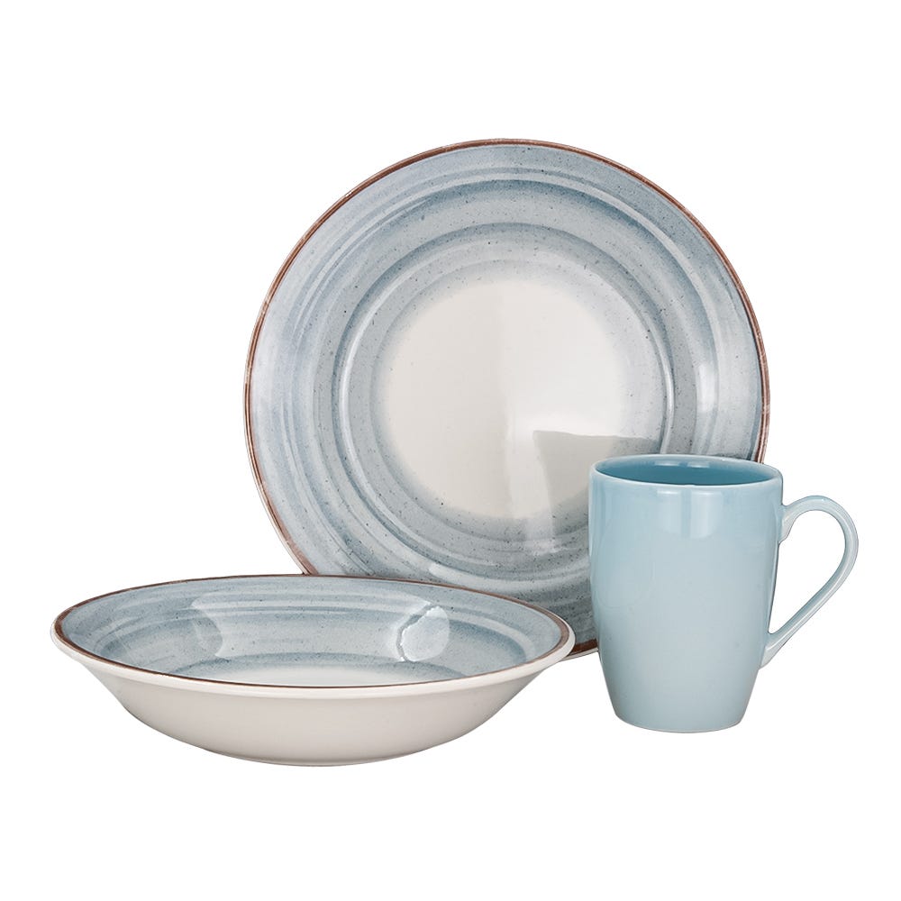 Vajilla de cerámica decorada 9 piezas XAVIERA VL138F030109LC Corona