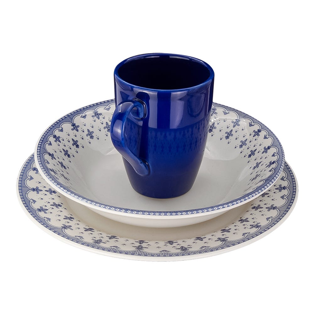 Vajilla de cerámica decorada 9 piezas ELISA VL1269030109LC Corona