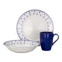 Vajilla de cerámica decorada 9 piezas ELISA VL1269030109LC Corona