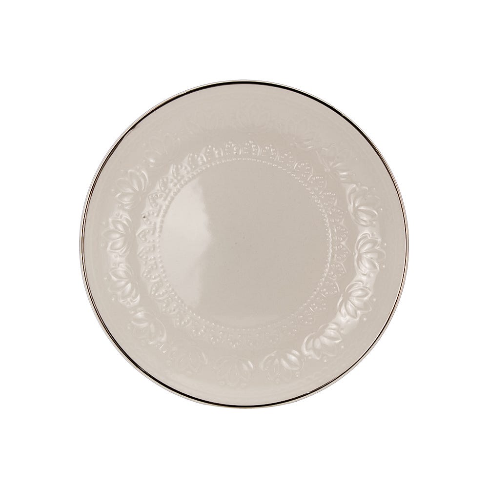 Vajilla de cerámica 4x 20 Harmony plateado VL161D040120 Corona