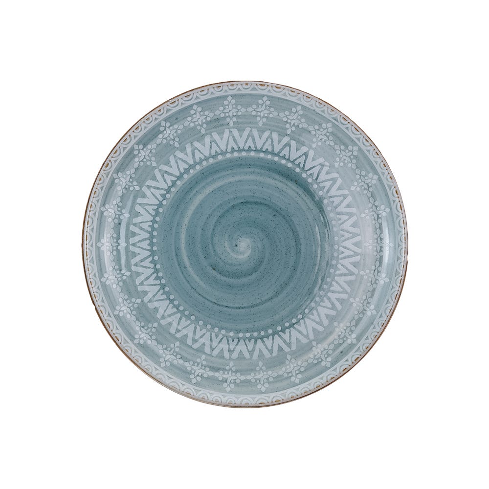 Vajilla de cerámica decorada Congo azul 16 piezas VL120E040116 Corona