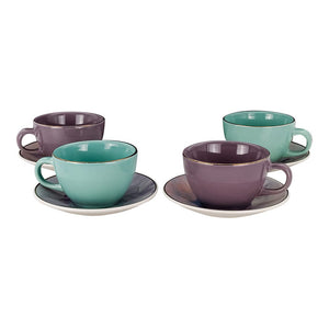 Set de té de cerámica decorada 4 x 8 Loreta SL172H030108 Corona
