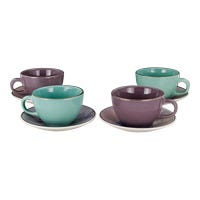 Set de té de cerámica decorada 4 x 8 Loreta SL172H030108 Corona
