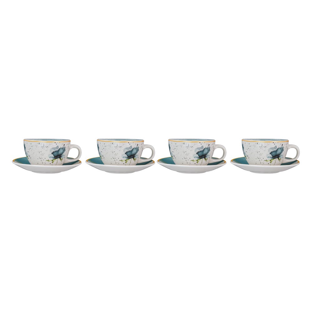 Set de té de cerámica decorada 4 x 8 Armonia SL190G030108 Corona