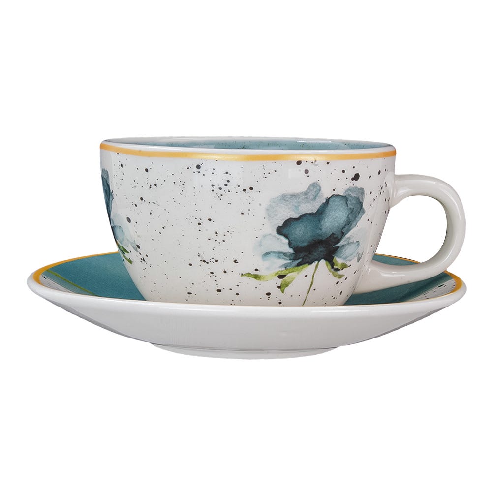 Set de té de cerámica decorada 4 x 8 Armonia SL190G030108 Corona