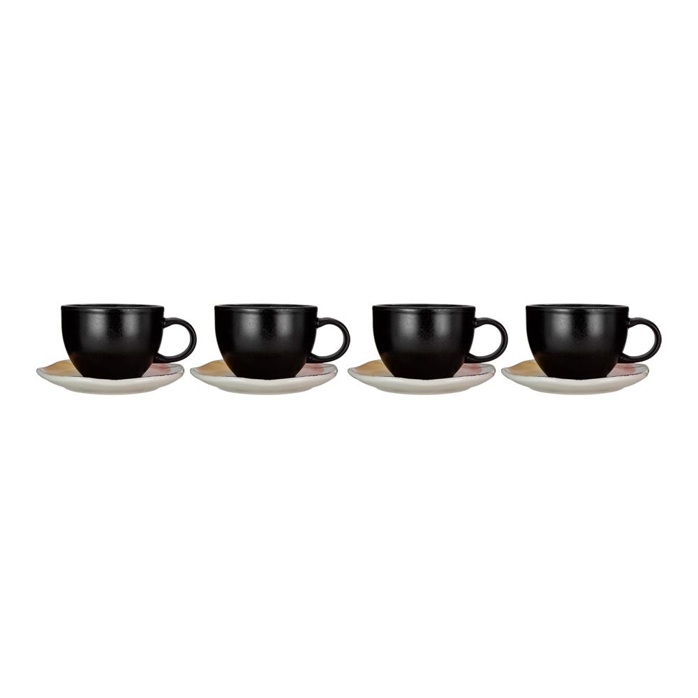 Set de té de cerámica decorada 4 x 8 Euritmia SL198G030108 Corona