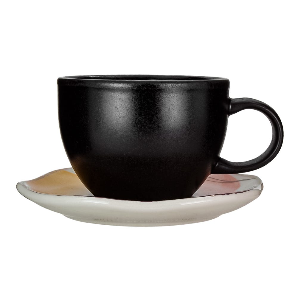 Set de té de cerámica decorada 4 x 8 Euritmia SL198G030108 Corona