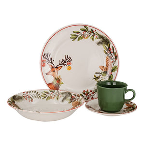 Vajilla de cerámica reno de navidad 16 piezas VL199H040116 Corona