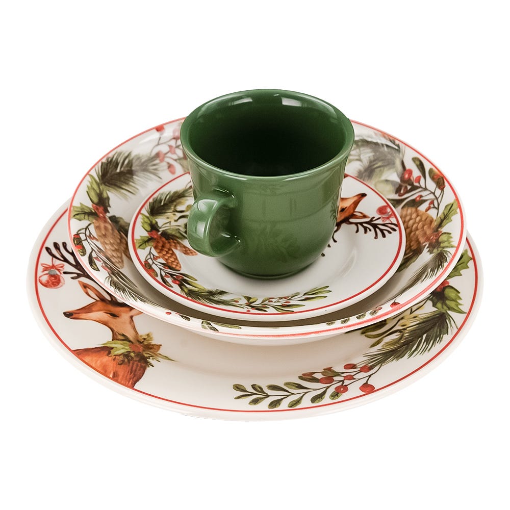 Vajilla de cerámica reno de navidad 16 piezas VL199H040116 Corona