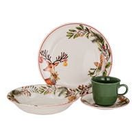 Vajilla de cerámica reno de navidad 16 piezas VL199H040116 Corona