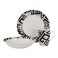 Vajilla de cerámica decorada 4 x 12 Bora VL175I040112 Corona