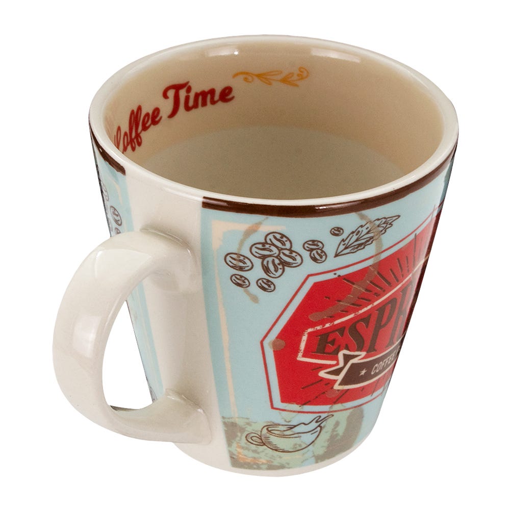 Taza mug de cerámica 350 ml Momentos de café varios decorados PL191G556012 Corona