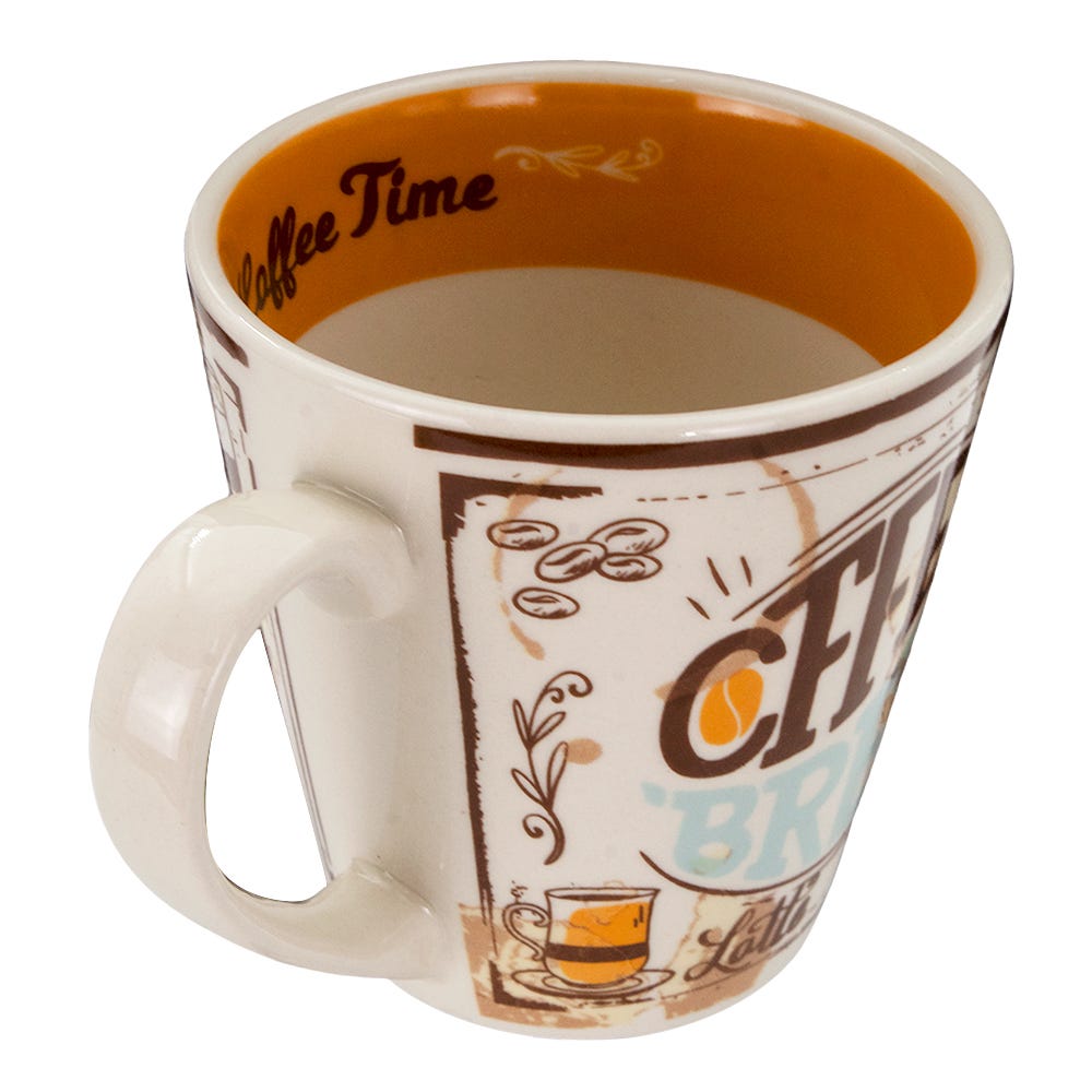 Taza mug de cerámica 350 ml Momentos de café varios decorados PL191G556012 Corona