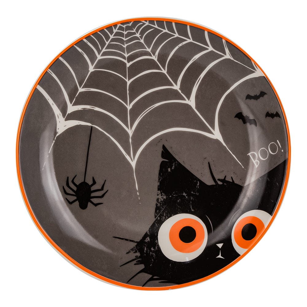 Plato postre de cerámica 20.1 cm Halloween Corona