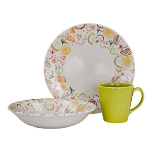 Vajilla de cerámica decorada Néctar 12 piezas VL169I040 Corona