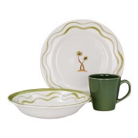 Vajilla de cerámica decorada 12 piezas Brisa VL177I040112 Corona