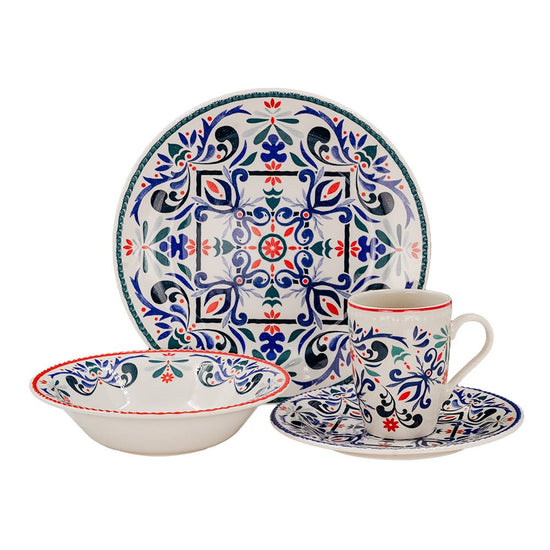 Vajilla de cerámica decorada 16 piezas Antonella VL108F040116 Corona