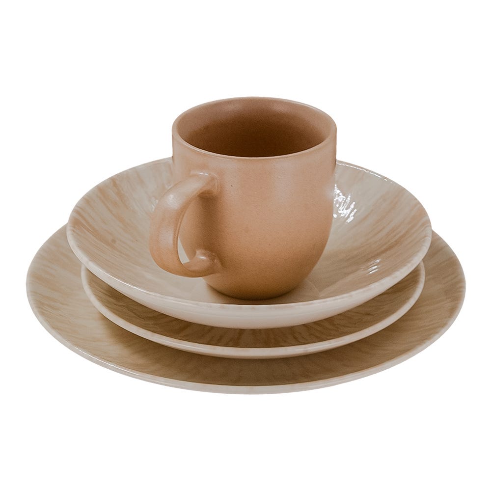 Vajilla de cerámica decorada 16 piezas Nyssa VL193J0401 Corona