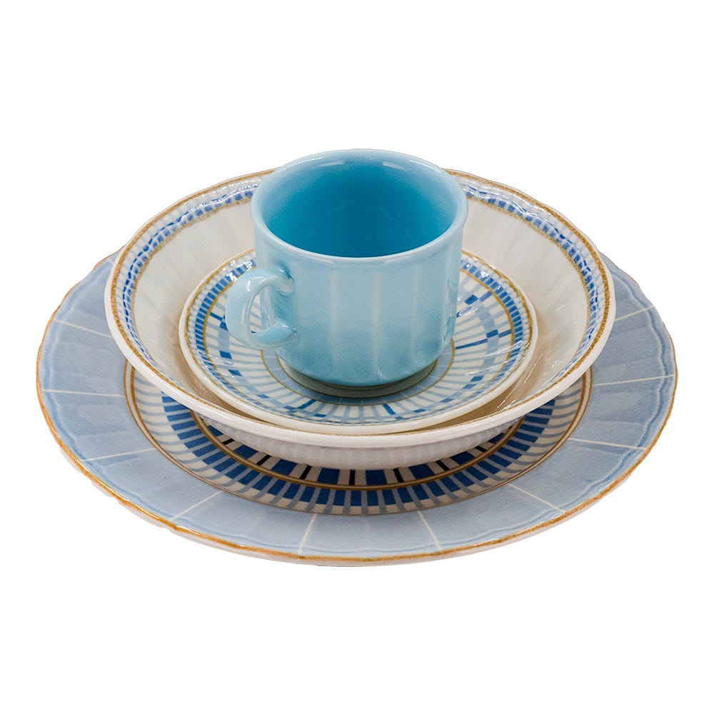 Vajilla de cerámica decorada 16 piezas Azura VL186J040116 Corona