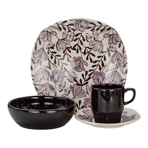 Vajilla de cerámica decorada 16 piezas Lira VL149G040116 Corona