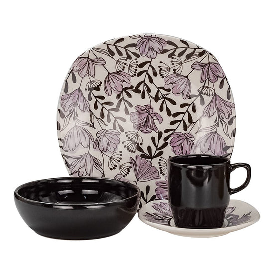 Vajilla de cerámica decorada 16 piezas Lira VL149G040116 Corona