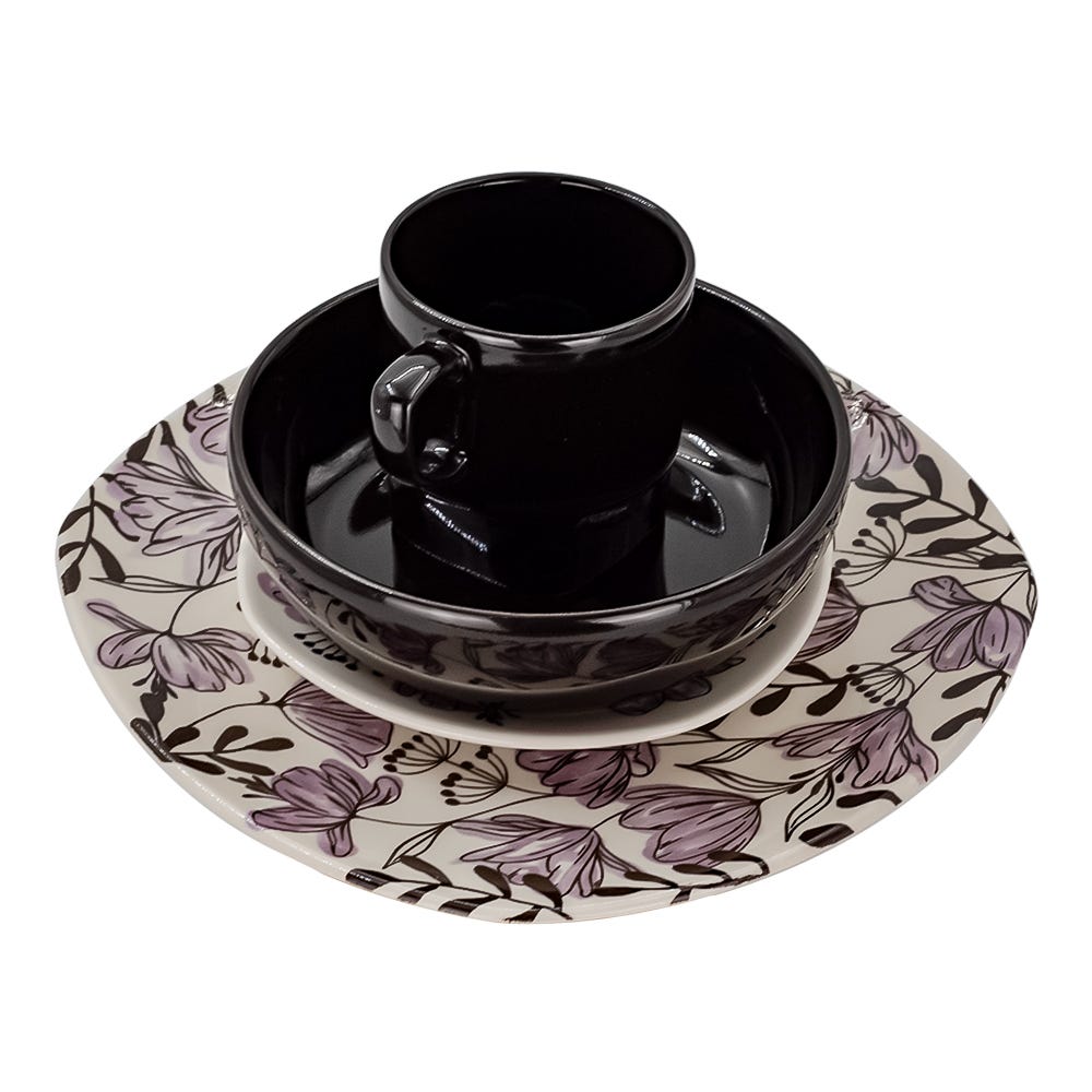 Vajilla de cerámica decorada 16 piezas Lira VL149G040116 Corona