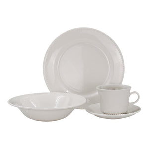 Vajilla de cerámica 16 piezas Perla blanco VL1100044316 Corona