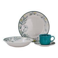 Vajilla de cerámica decorada 16 piezas Cala VL156G040116 Corona