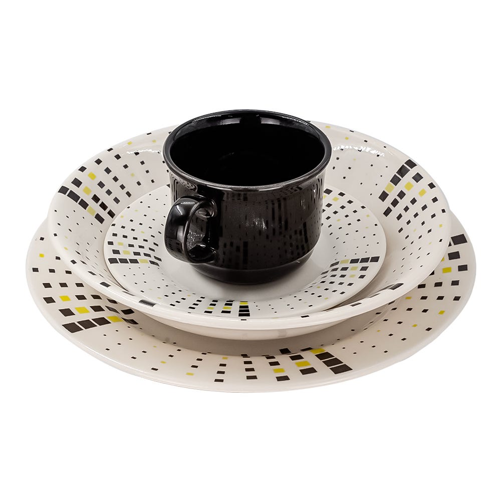 Vajilla de cerámica decorada 16 piezas Malaya VL1184040116 Corona