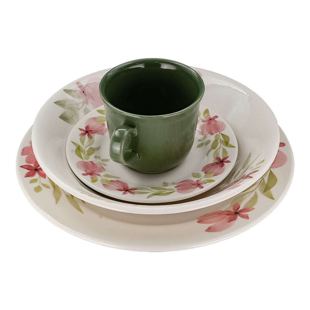 Vajilla de cerámica decorada 16 piezas Danna VL193F040116 Corona