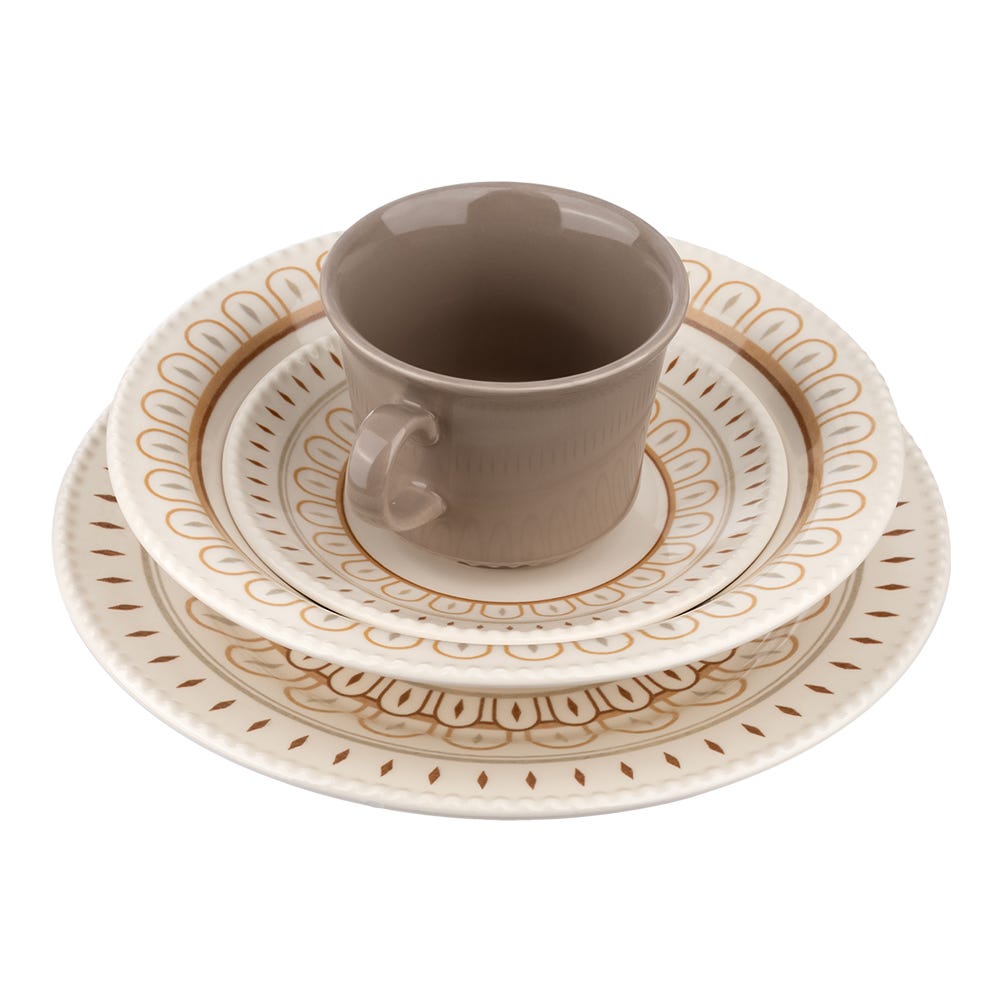 Vajilla de cerámica decorada 16 Piezas Dapne VL135J040116 Corona