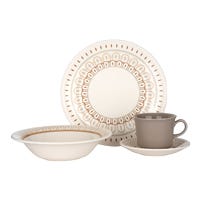 Vajilla de cerámica decorada 16 Piezas Dapne VL135J040116 Corona