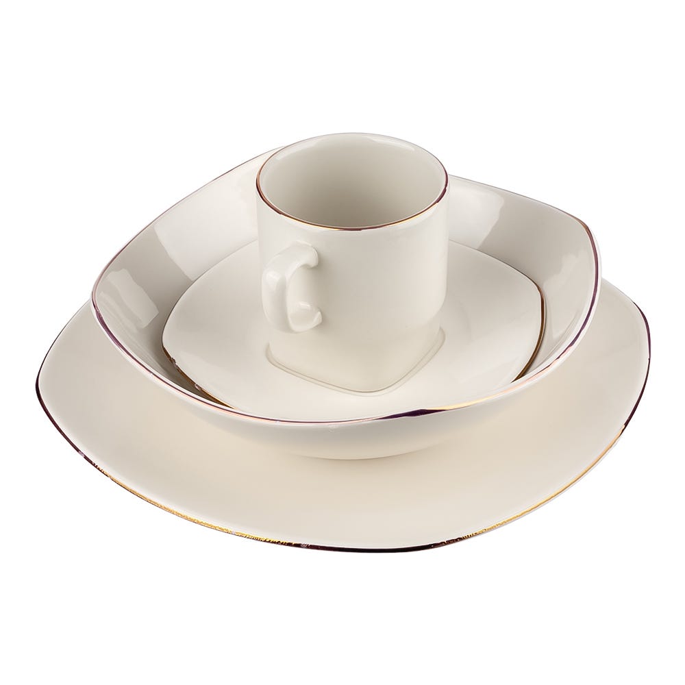 Vajilla de cerámica decorada 16 piezas Zurich VL1228040116 Corona