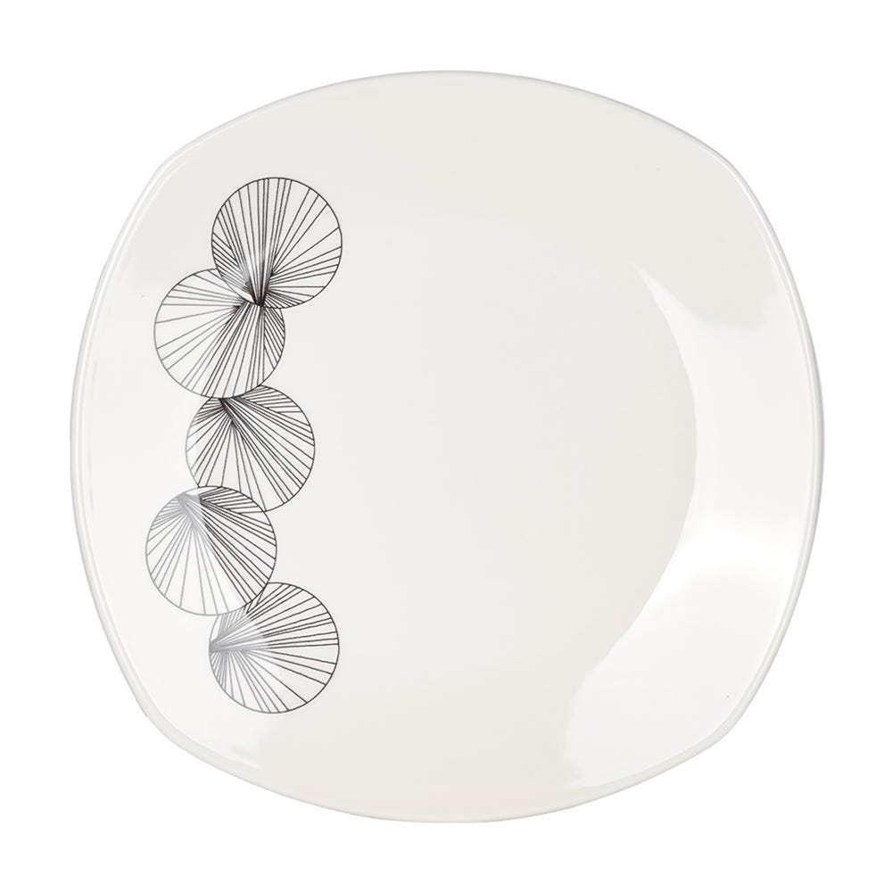 Vajilla cuadrada de cerámica decorada 16 piezas Noa VL139A040316 Corona