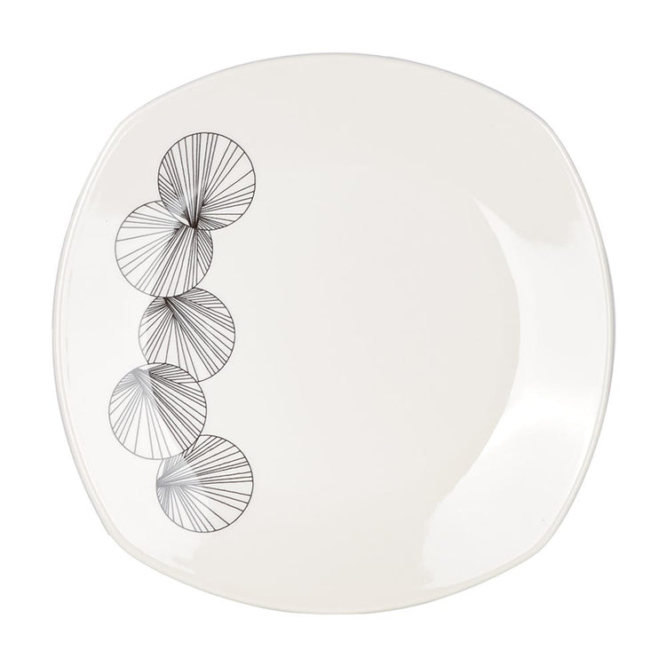 Vajilla cuadrada de cerámica decorada 16 piezas Noa VL139A040316 Corona