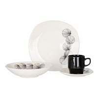 Vajilla cuadrada de cerámica decorada 16 piezas Noa VL139A040316 Corona