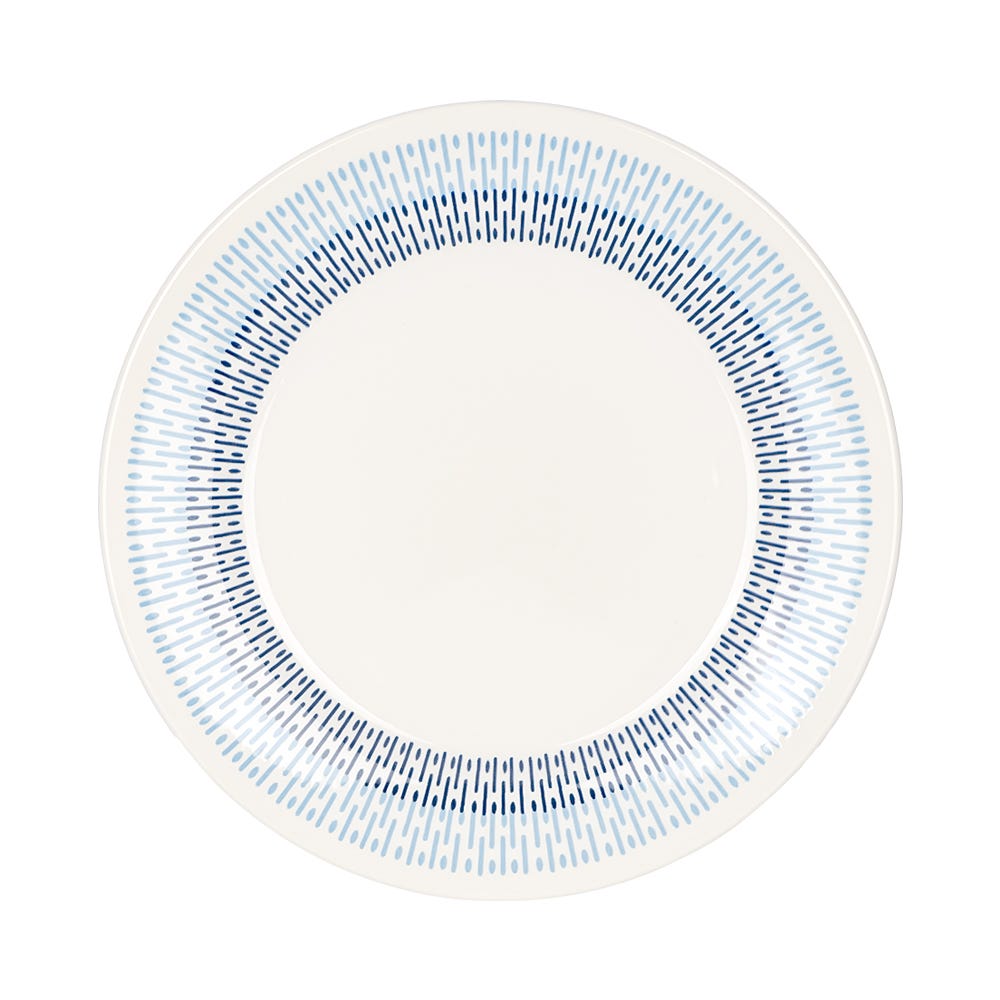 Vajilla de cerámica decorada 16 piezas Jaspe azul VL172E040116 Corona