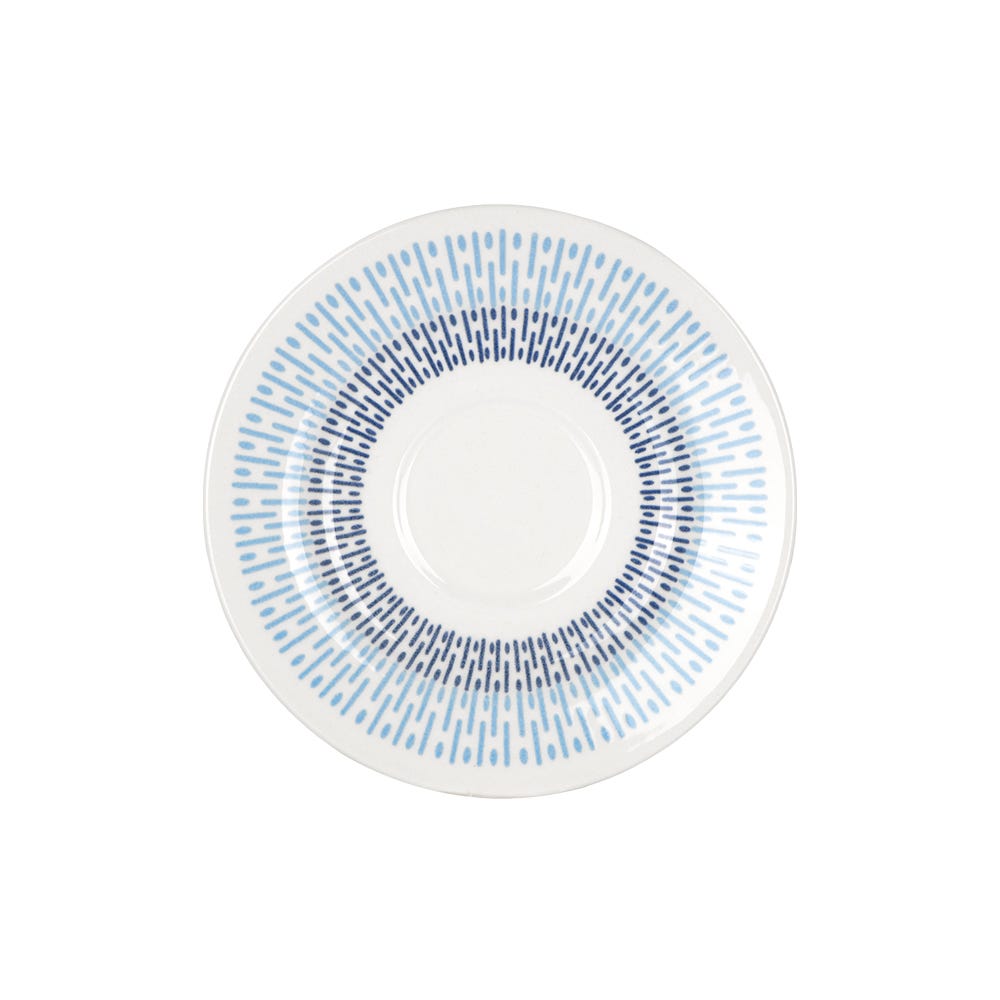 Vajilla de cerámica decorada 16 piezas Jaspe azul VL172E040116 Corona