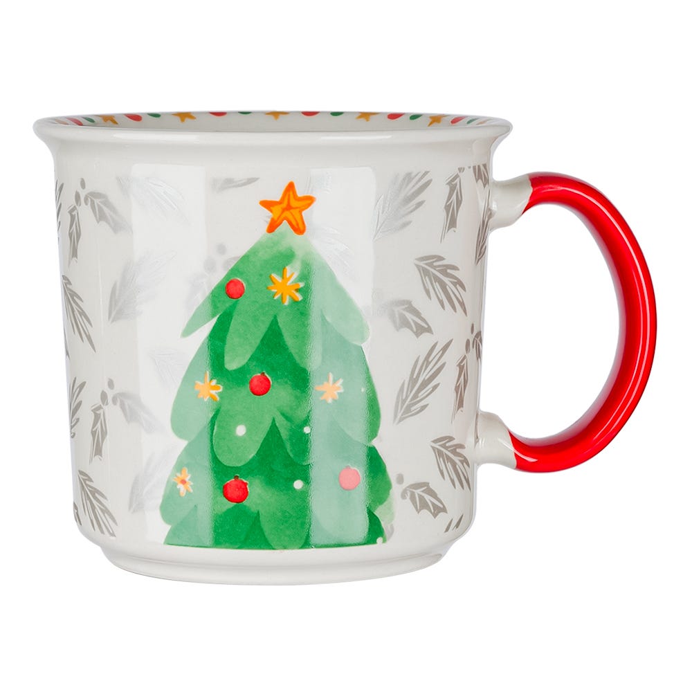 Taza jumbo de cerámica decorada 400 ml varios decorados Magia Navideña PL118J406712 Corona