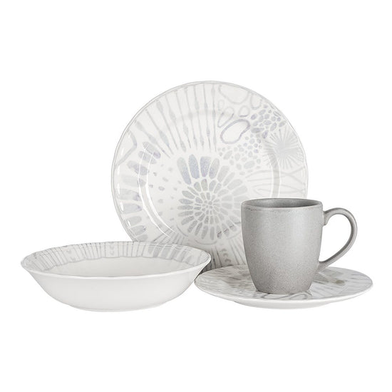 Vajilla de cerámica decorada 16 piezas Amonita VL102K040116 Corona