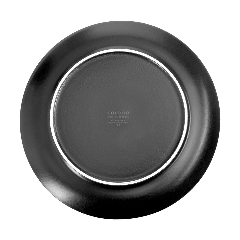 Plato pando de cerámica 25.9 cm Ebano negro PL1894582612 Corona