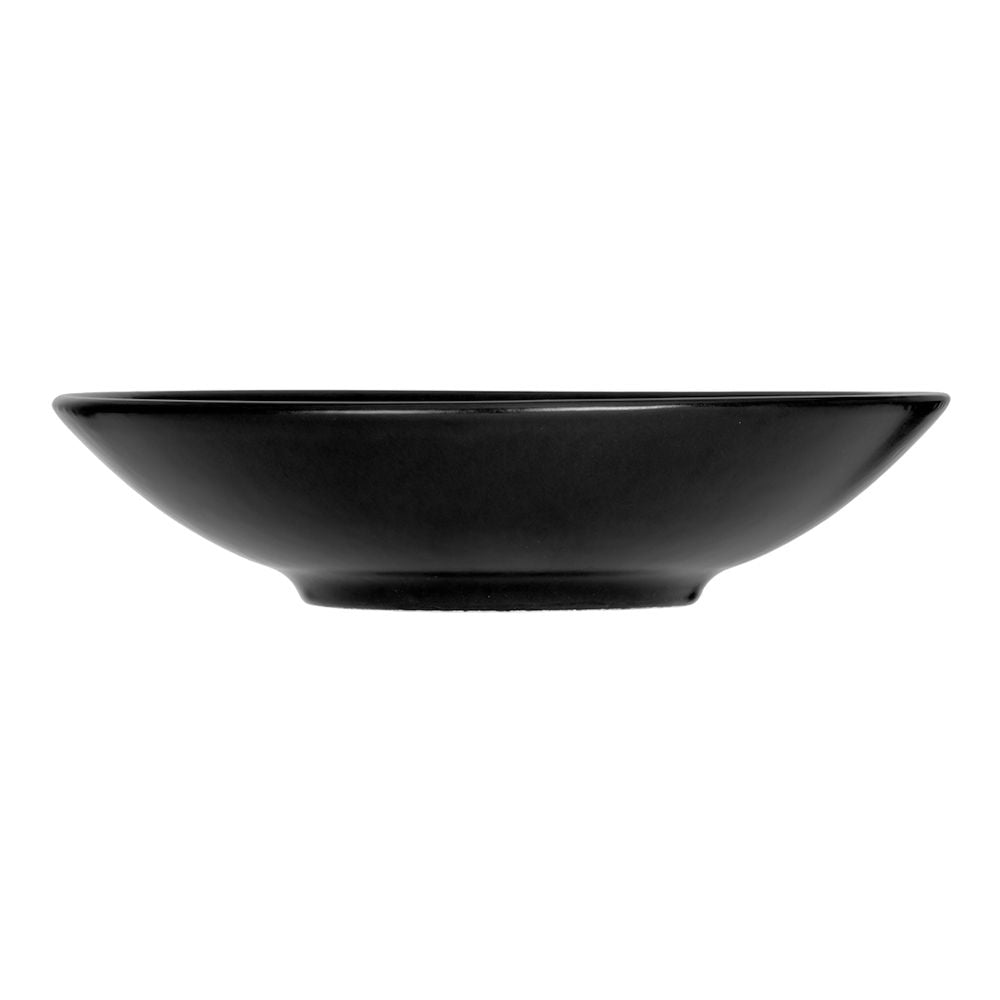 Plato hondo de cerámica 700 ml negro Ébano Corona – vista lateral del plato