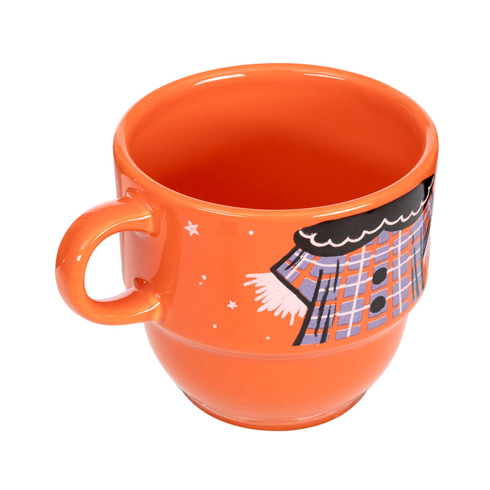 Juego de 4 tazas estibables de cerámica 200 ml Spin and Boo SL120J004404 Corona