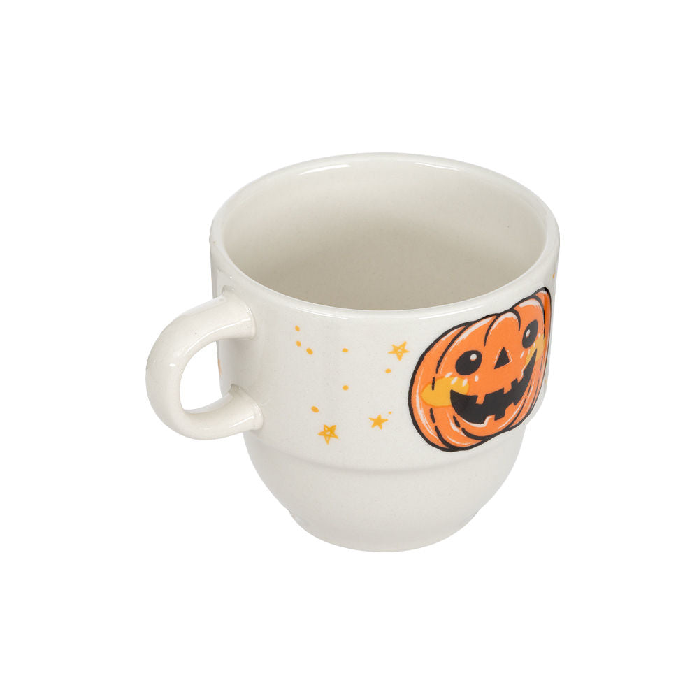 Juego de 4 tazas estibables de cerámica 200 ml Spin and Boo SL120J004404 Corona