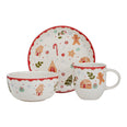Juego de desayuno de cerámica Ginger Christmas SL150L160103 Corona