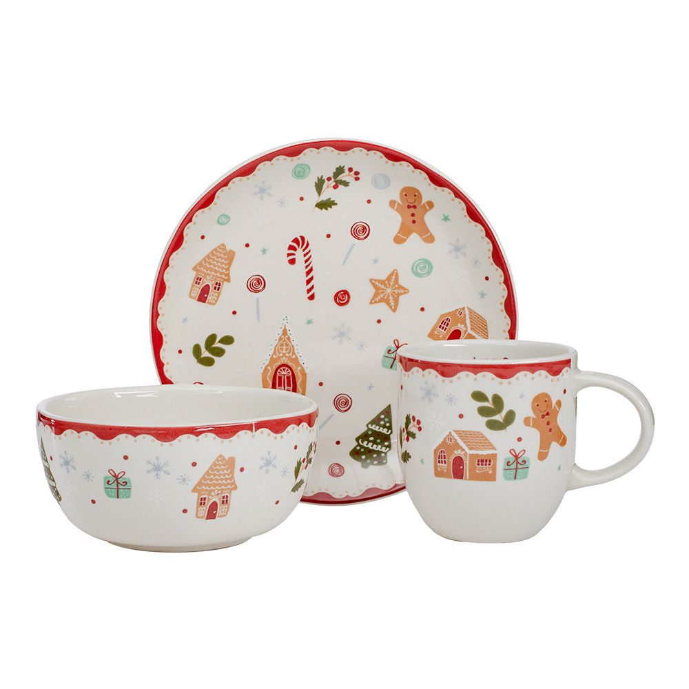 Juego de desayuno de cerámica Ginger Christmas SL150L160103 Corona