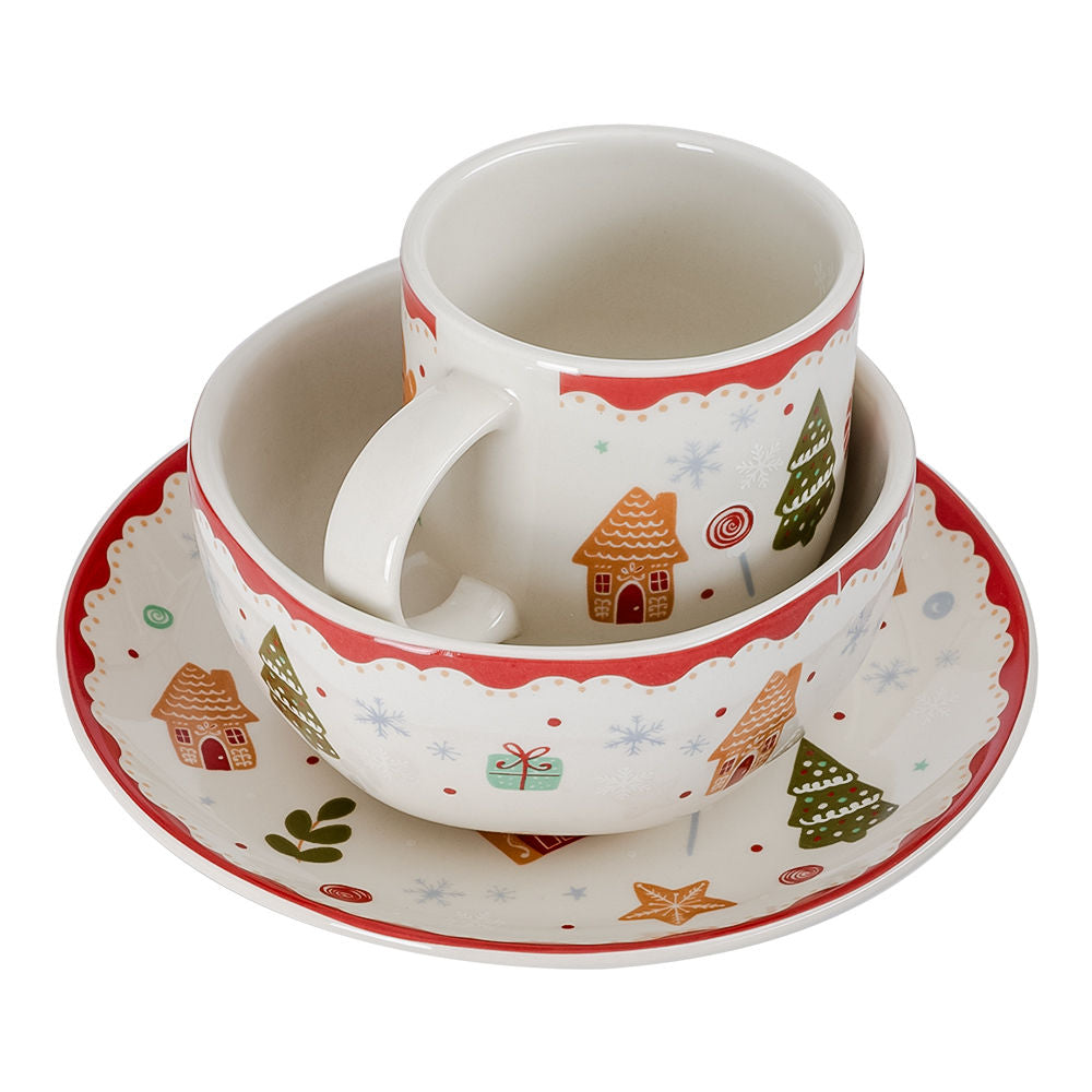 Juego de desayuno de cerámica Ginger Christmas SL150L160103 Corona