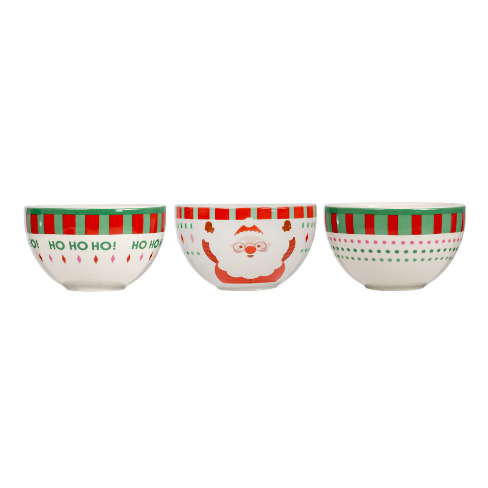 Juego de 3 tazones de cerámica 325 ml Dulce Regalo Corona – vista del juego decorado