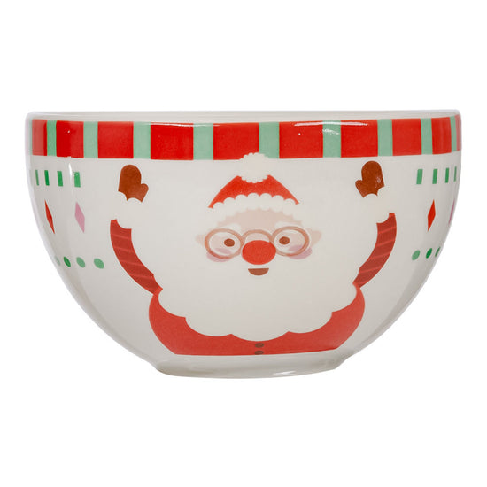 Juego de 3 tazones de cerámica 325 ml Dulce Regalo Corona – tazón con diseño de Santa