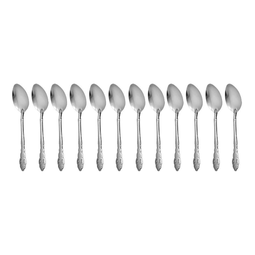 Juego de cucharas de mesa de acero inoxidable decorada 12 piezas G0820 Dekora
